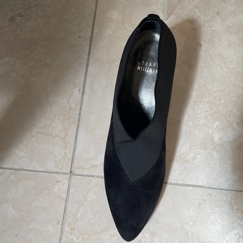 STUART WEITZMAN - BLACK SUEDE BOOTIE - Picture 5 of 11